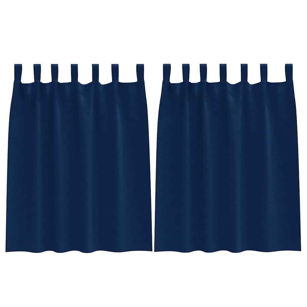 Gordijnen met gordijnen 2 pcs Donkerblauw Polyester