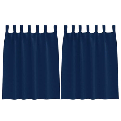 Gordijnen met gordijnen 2 pcs Donkerblauw Polyester