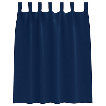 Gordijnen met gordijnen 2 pcs Donkerblauw Polyester