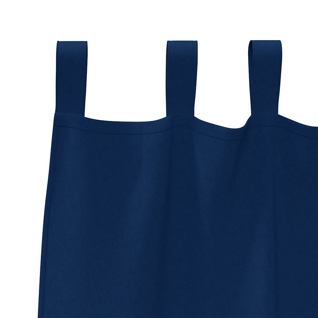 Gordijnen met gordijnen 2 pcs Donkerblauw Polyester