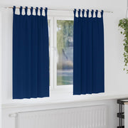 Blackout Curtains with Rings 2 pcs Dark Blue 175 x 140 cm