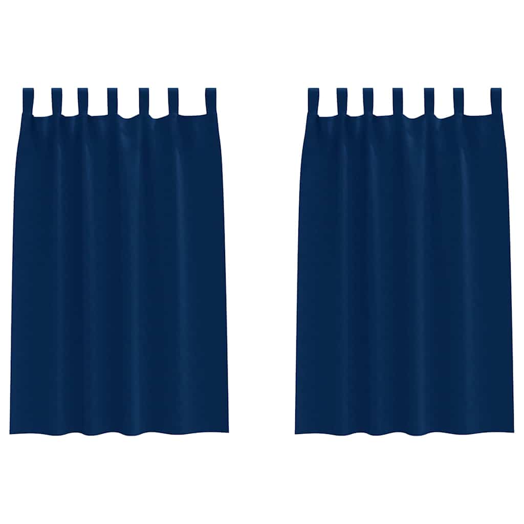 Gordijnen met gordijnen 2 pcs Donkerblauw Polyester