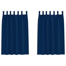 Gordijnen met gordijnen 2 pcs Donkerblauw Polyester