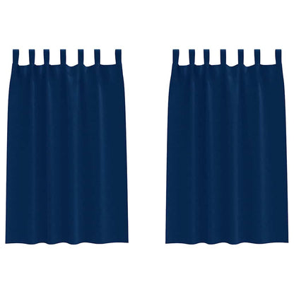 Gordijnen met gordijnen 2 pcs Donkerblauw Polyester