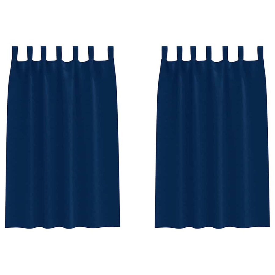 Gordijnen met gordijnen 2 pcs Donkerblauw Polyester