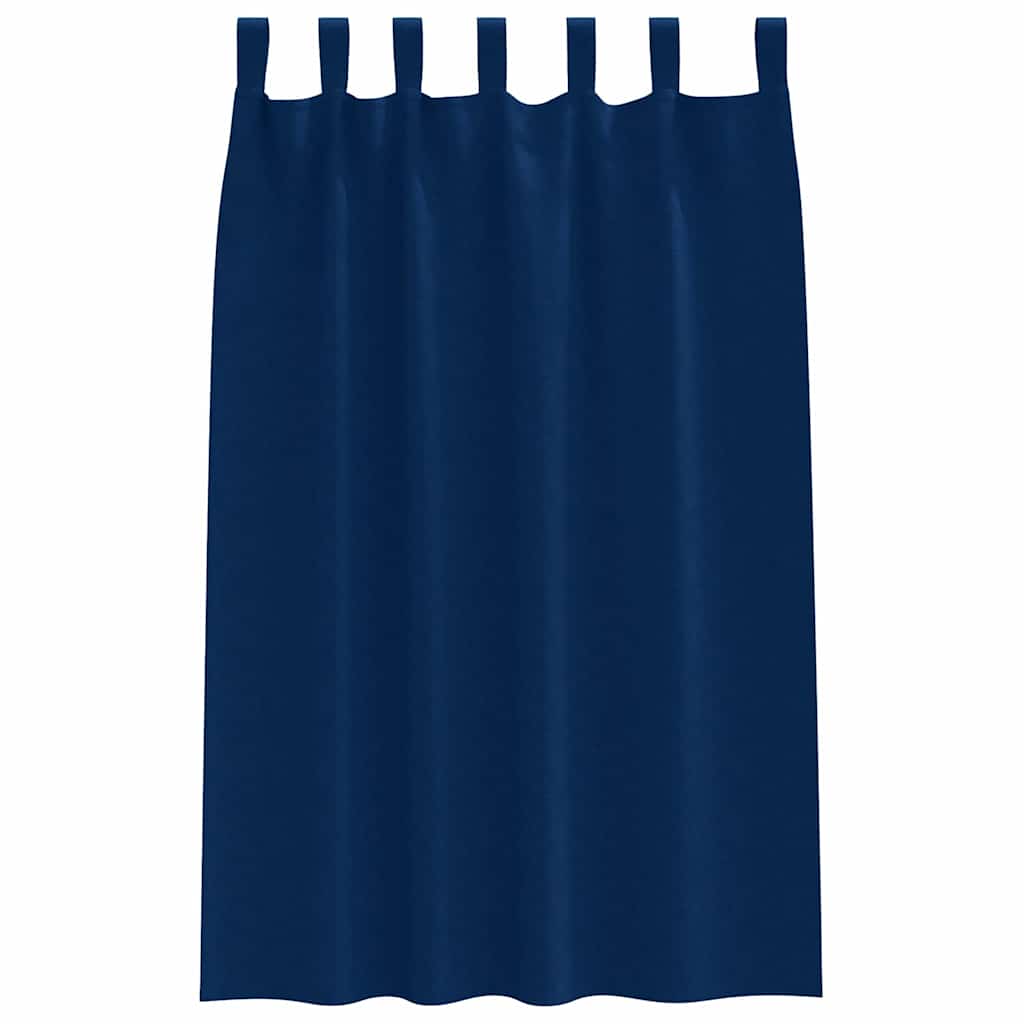 Gordijnen met gordijnen 2 pcs Donkerblauw Polyester