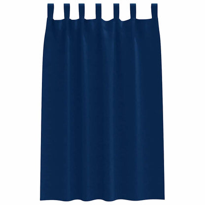 Gordijnen met gordijnen 2 pcs Donkerblauw Polyester