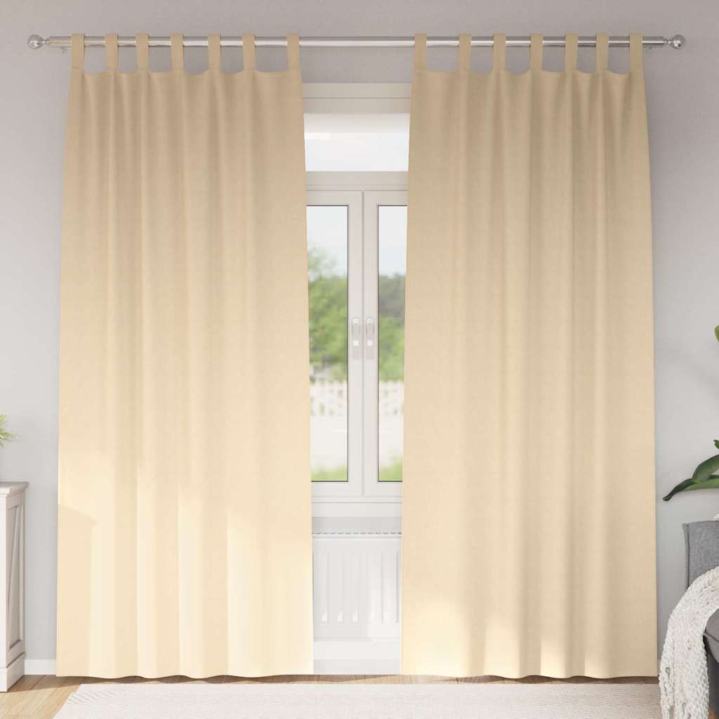 Gordijnen met gordijnen 2 pcs Crème Polyester
