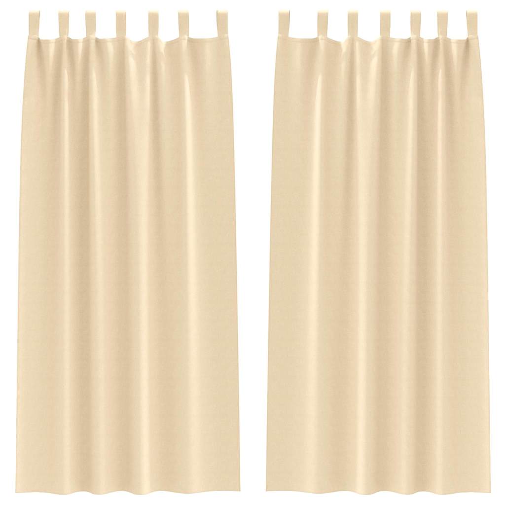 Gordijnen met gordijnen 2 pcs Crème Polyester