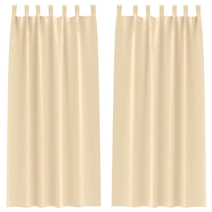 Gordijnen met gordijnen 2 pcs Crème Polyester