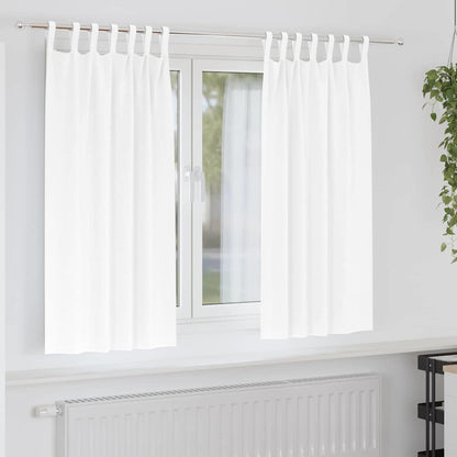 Gordijnen met gordijnen 2 pcs Zuiverwit Polyester