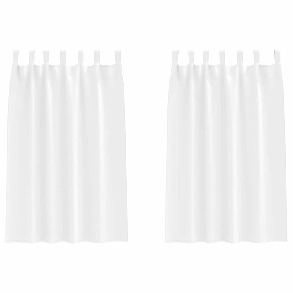 Gordijnen met gordijnen 2 pcs Zuiverwit Polyester