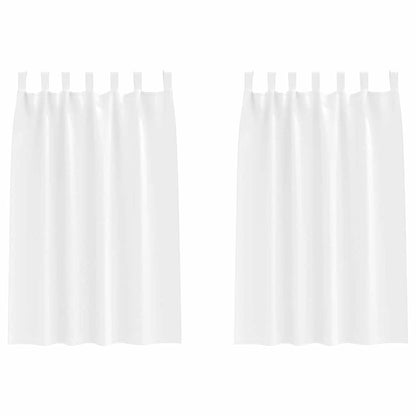 Gordijnen met gordijnen 2 pcs Zuiverwit Polyester