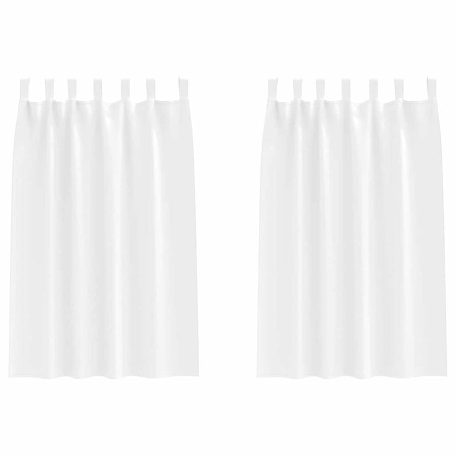Gordijnen met gordijnen 2 pcs Zuiverwit Polyester