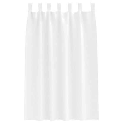 Gordijnen met gordijnen 2 pcs Zuiverwit Polyester