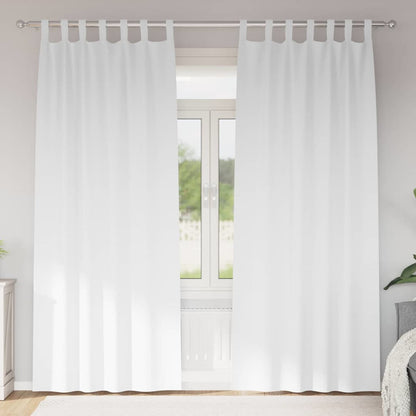 Gordijnen met gordijnen 2 pcs Zuiverwit Polyester