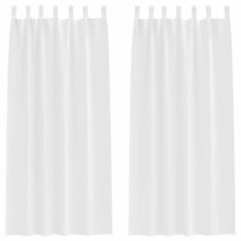 Gordijnen met gordijnen 2 pcs Zuiverwit Polyester