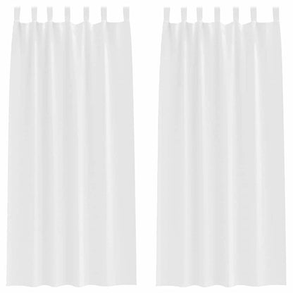 Gordijnen met gordijnen 2 pcs Zuiverwit Polyester