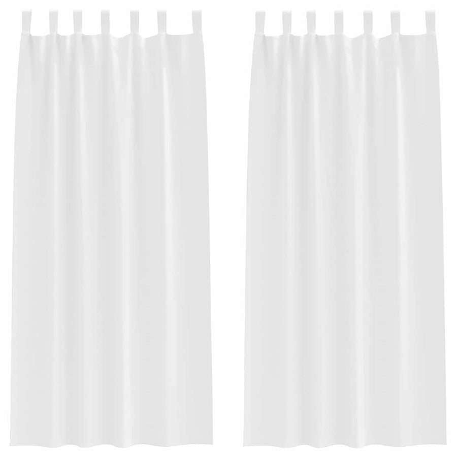 Gordijnen met gordijnen 2 pcs Zuiverwit Polyester