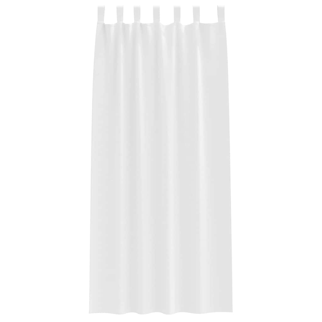 Gordijnen met gordijnen 2 pcs Zuiverwit Polyester