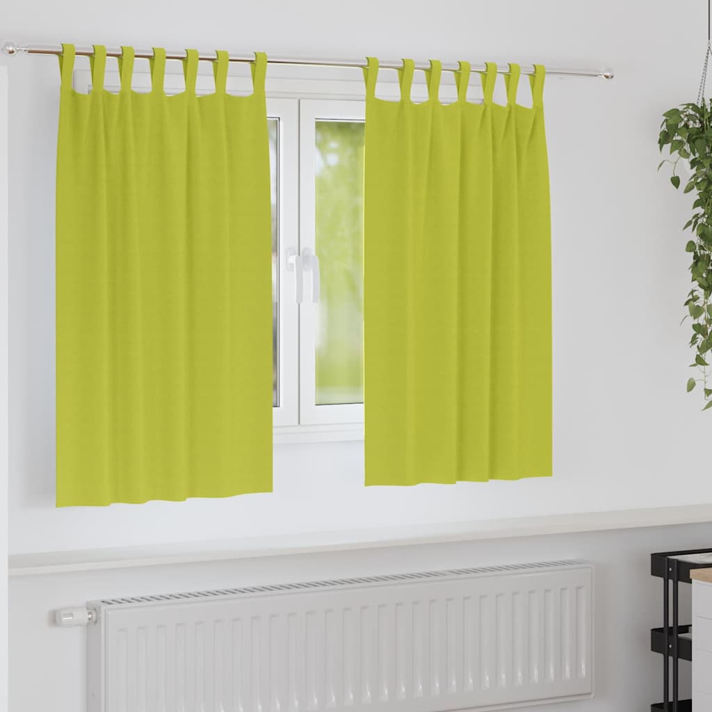 Gordijnen met gordijnen 2 pcs Appelgroen Polyester