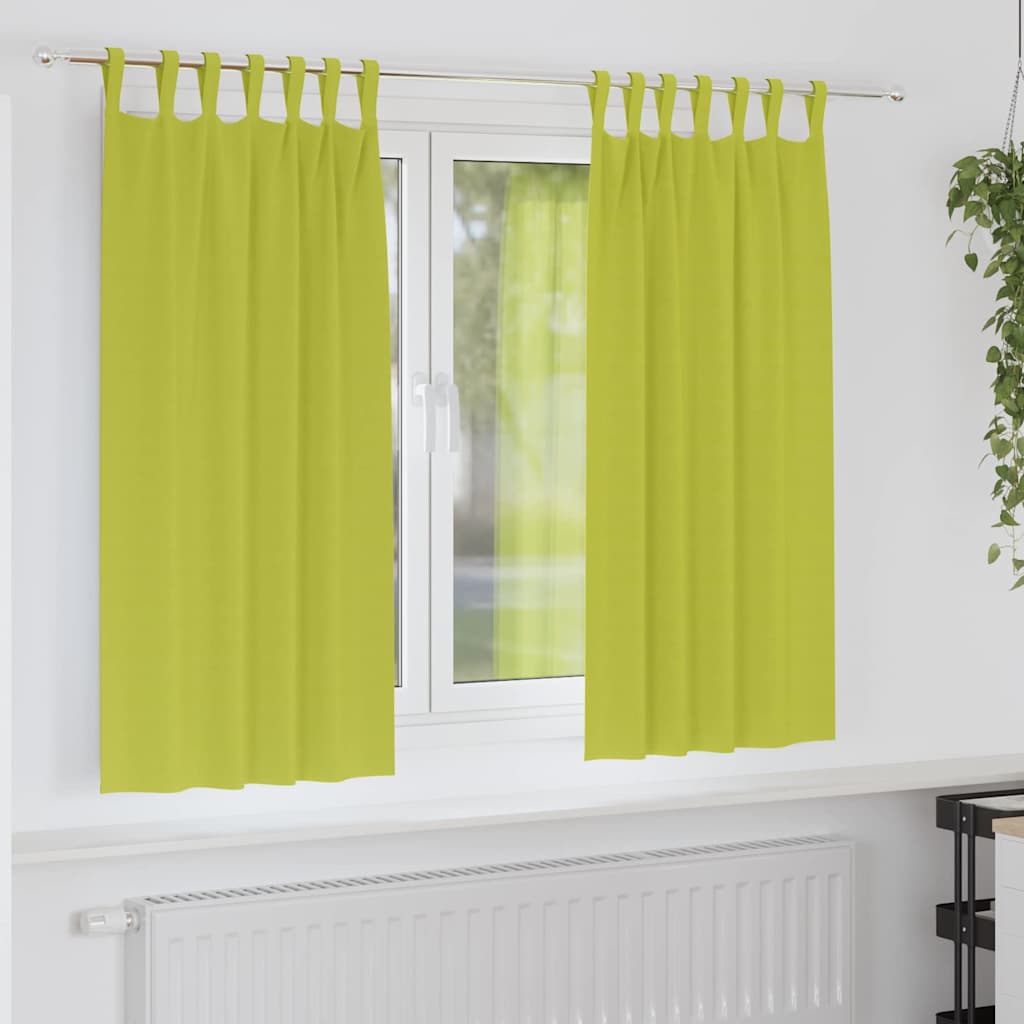 Gordijnen met gordijnen 2 pcs Appelgroen Polyester