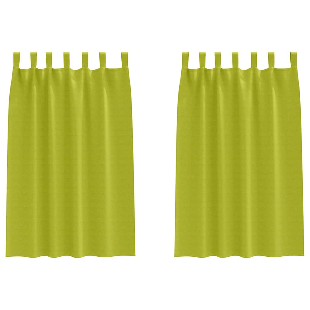 Gordijnen met gordijnen 2 pcs Appelgroen Polyester
