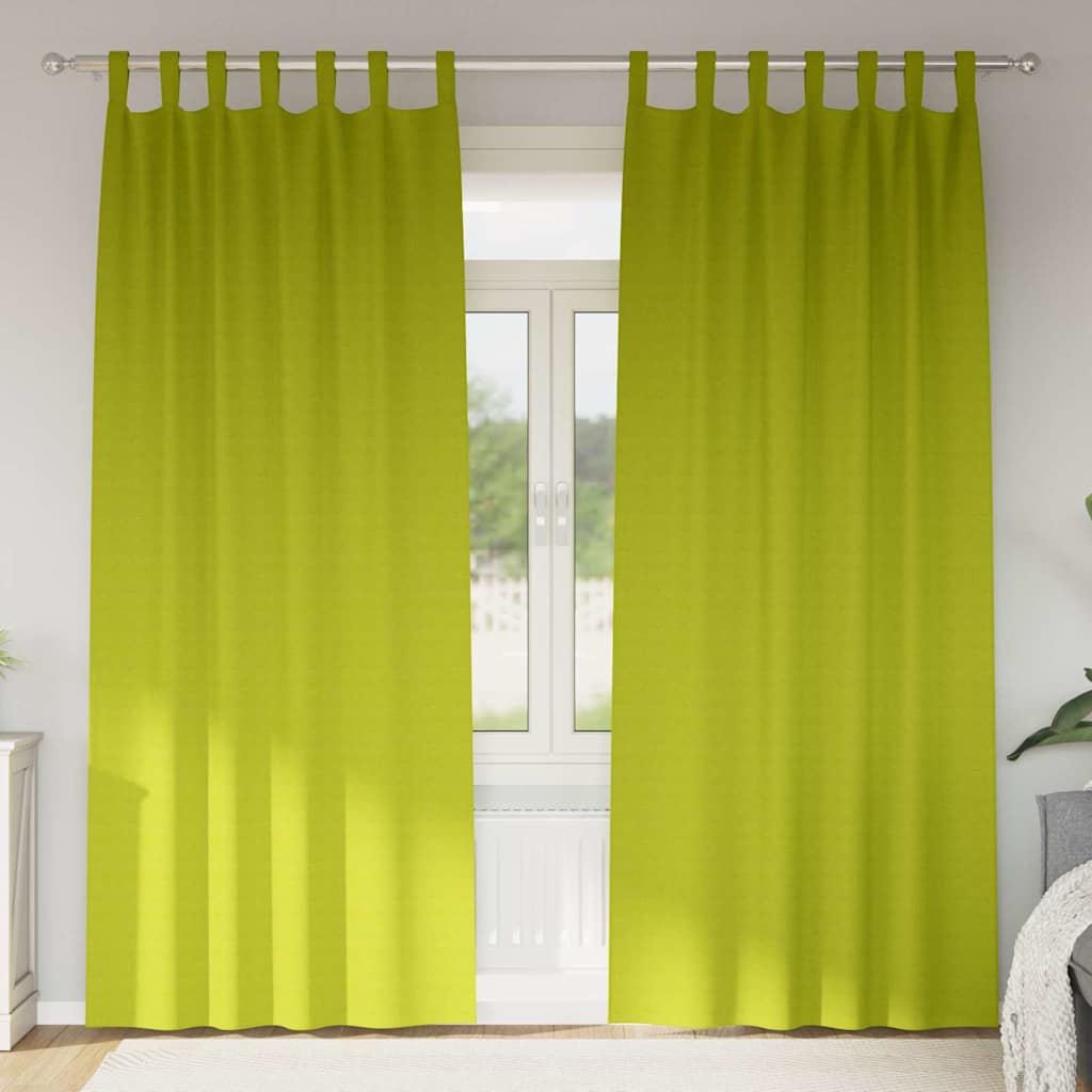 Gordijnen met gordijnen 2 pcs Appelgroen Polyester