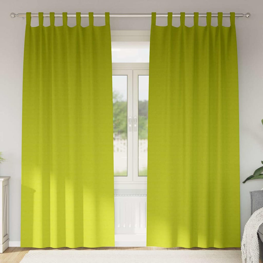 Gordijnen met gordijnen 2 pcs Appelgroen Polyester