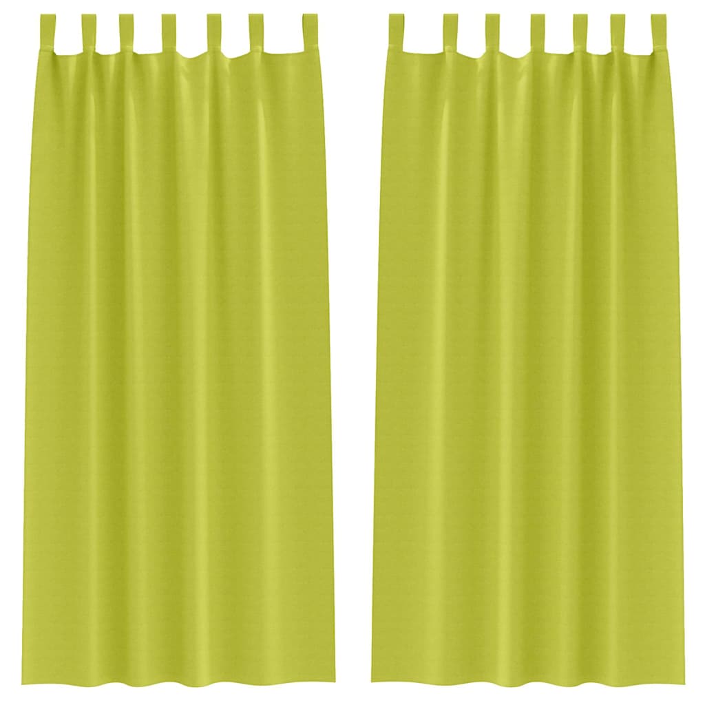 Gordijnen met gordijnen 2 pcs Appelgroen Polyester