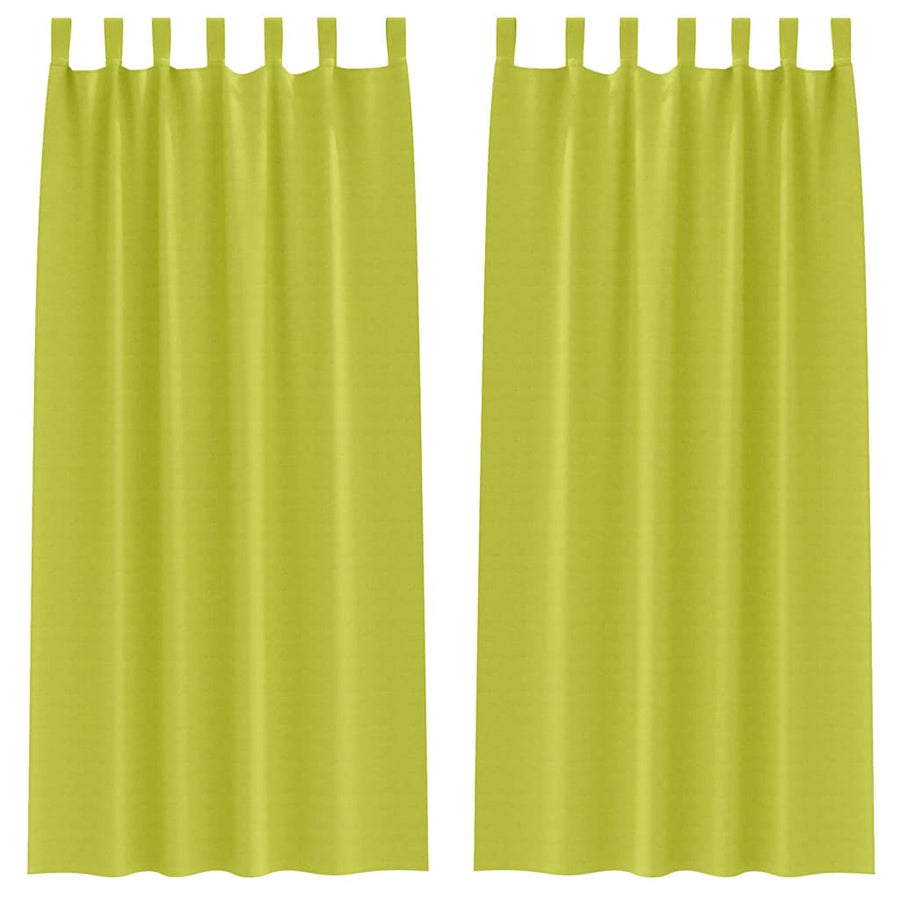 Gordijnen met gordijnen 2 pcs Appelgroen Polyester