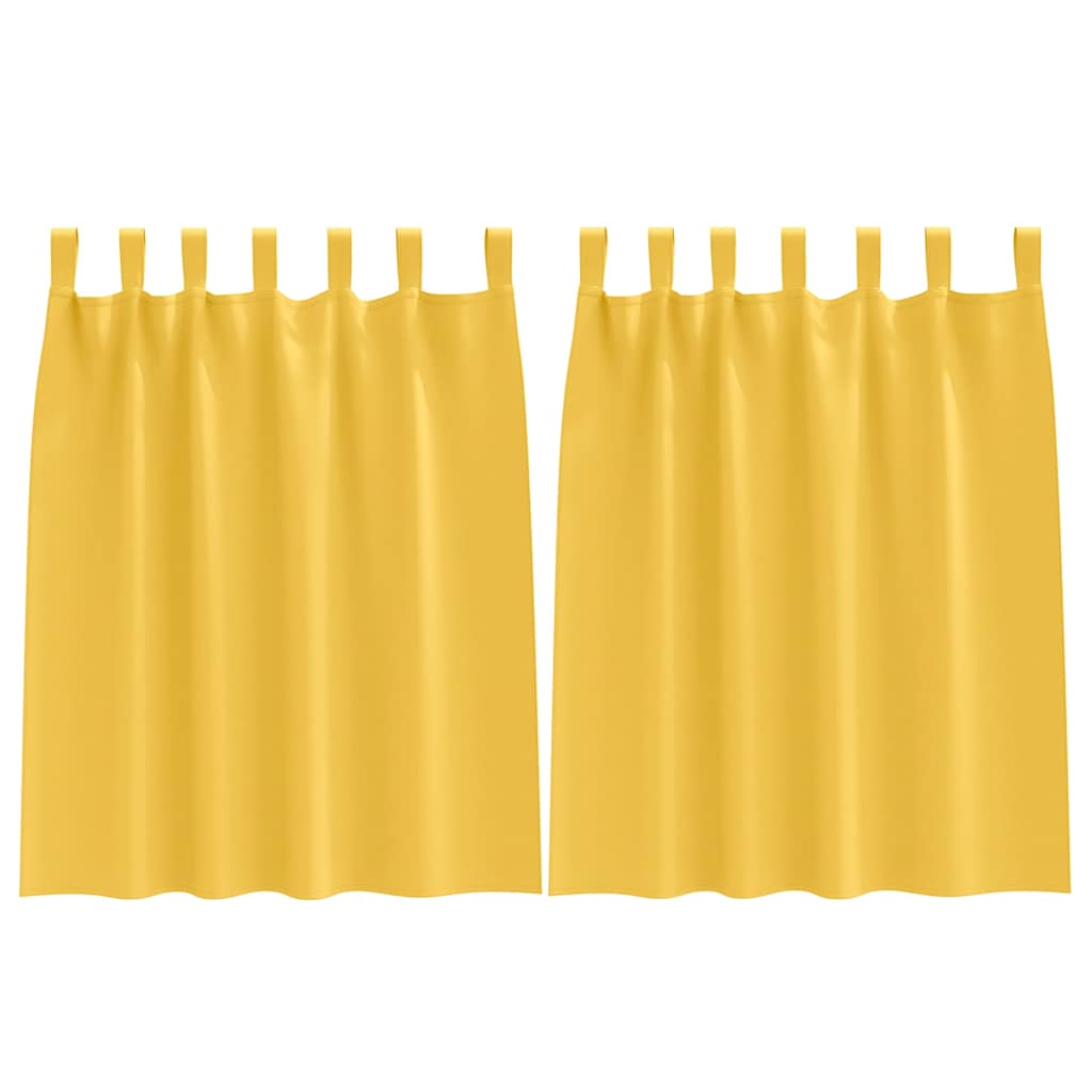 Gordijnen met gordijnen 2 pcs Mosterdgeel Polyester