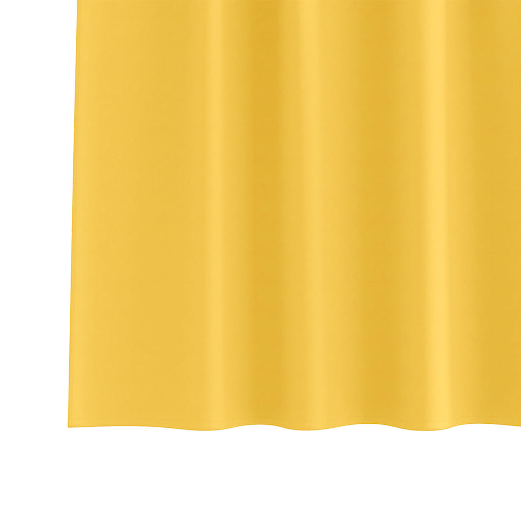 Gordijnen met gordijnen 2 pcs Mosterdgeel Polyester
