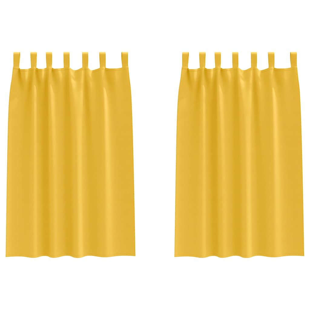 Gordijnen met gordijnen 2 pcs Mosterdgeel Polyester