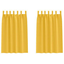 Gordijnen met gordijnen 2 pcs Mosterdgeel Polyester