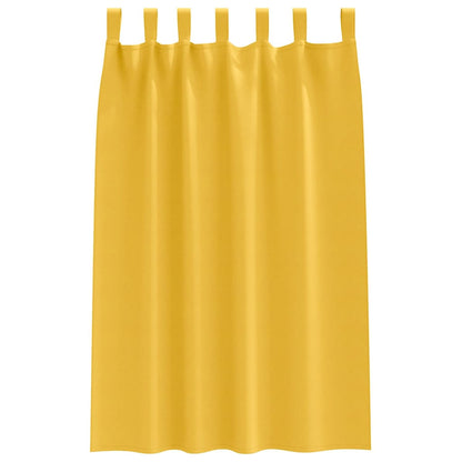 Gordijnen met gordijnen 2 pcs Mosterdgeel Polyester