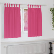 Blackout Curtains with Rings 2 pcs Hot Pink 140 x 140 cm