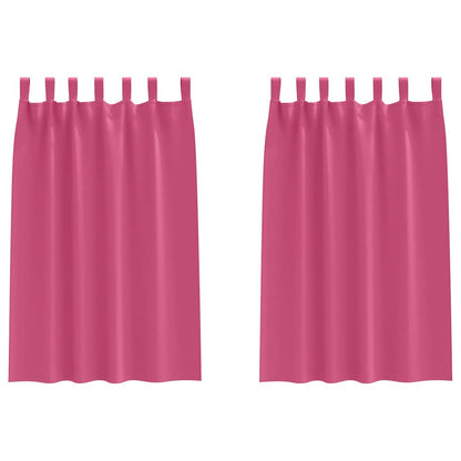 Gordijnen met gordijnen 2 pcs Felroze Polyester