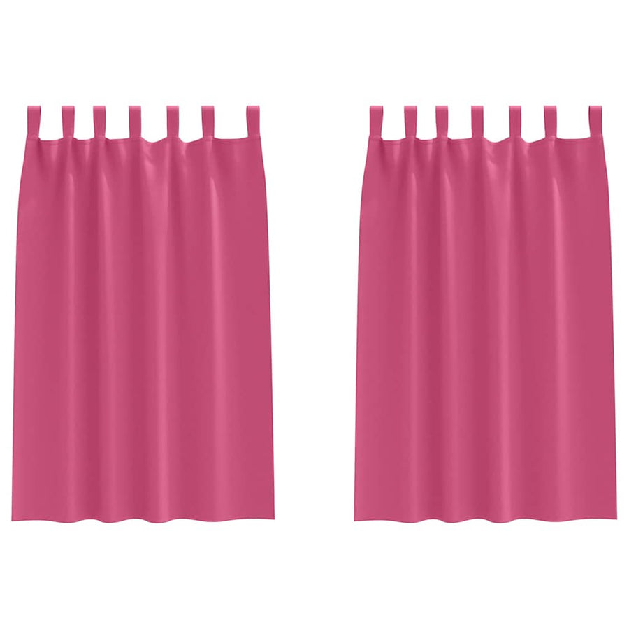 Gordijnen met gordijnen 2 pcs Felroze Polyester