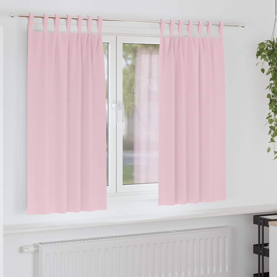 Gordijnen met gordijnen 2 pcs Babyroze Polyester