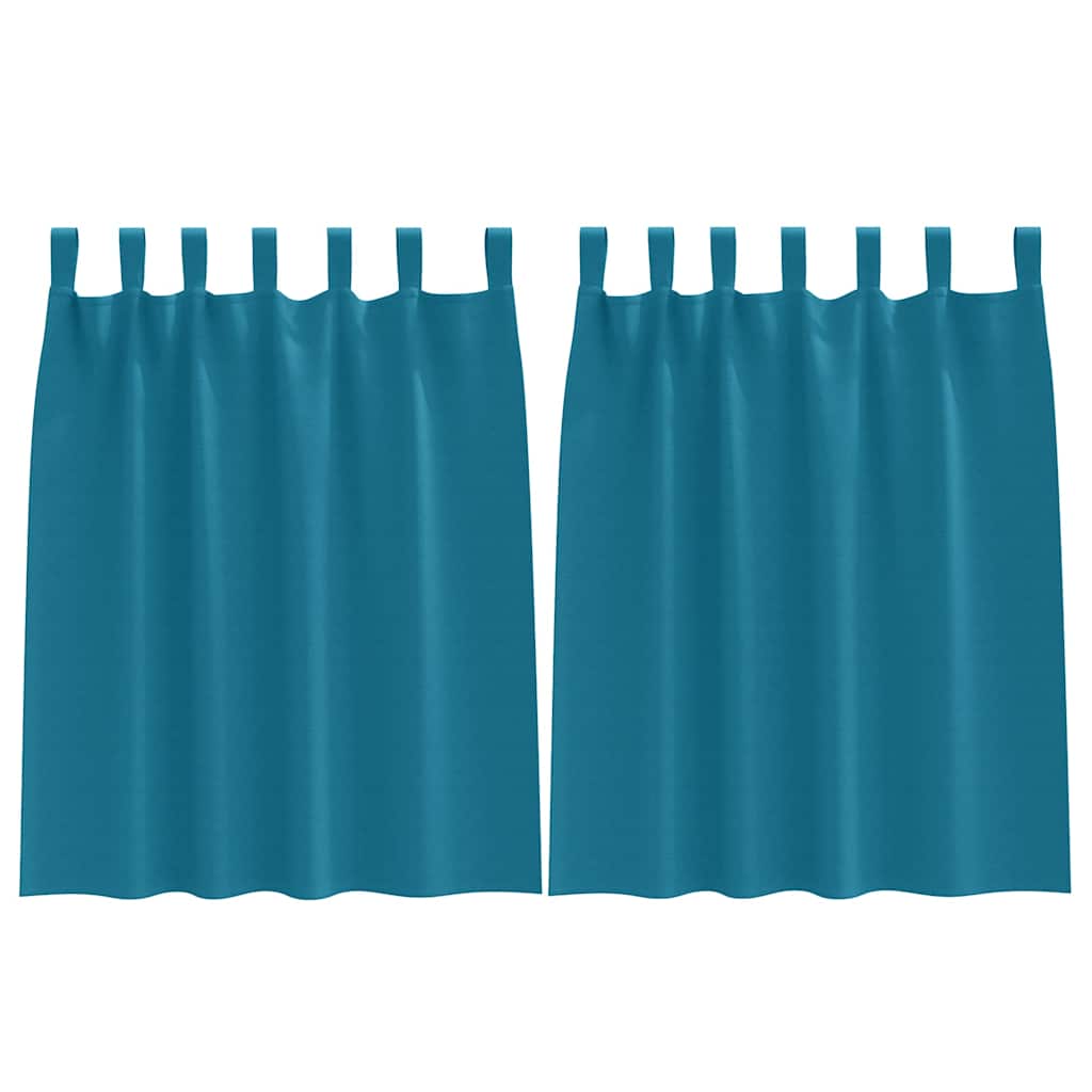 Gordijnen met gordijnen 2 pcs Turquoise Polyester