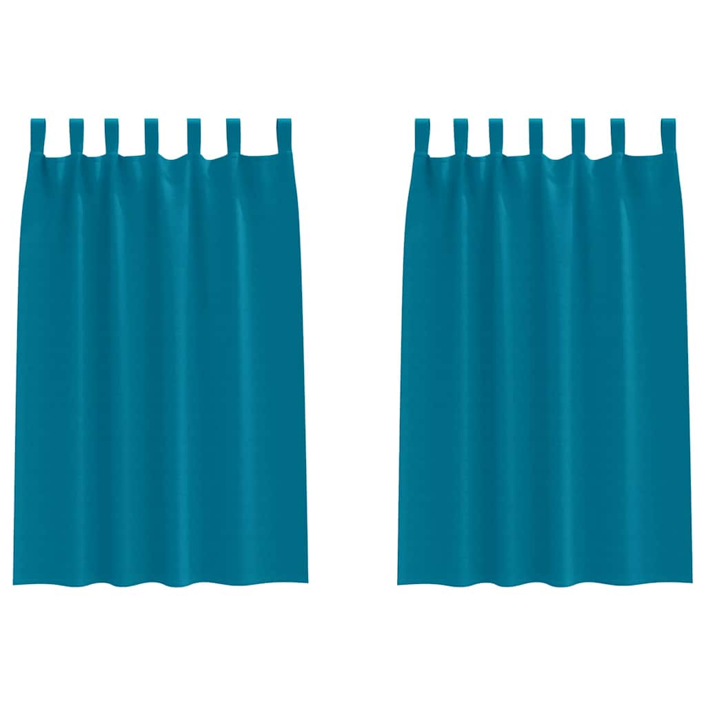 Gordijnen met gordijnen 2 pcs Turquoise Polyester