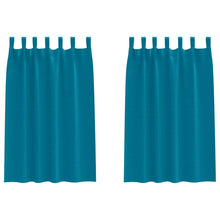 Gordijnen met gordijnen 2 pcs Turquoise Polyester