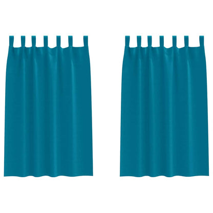 Gordijnen met gordijnen 2 pcs Turquoise Polyester