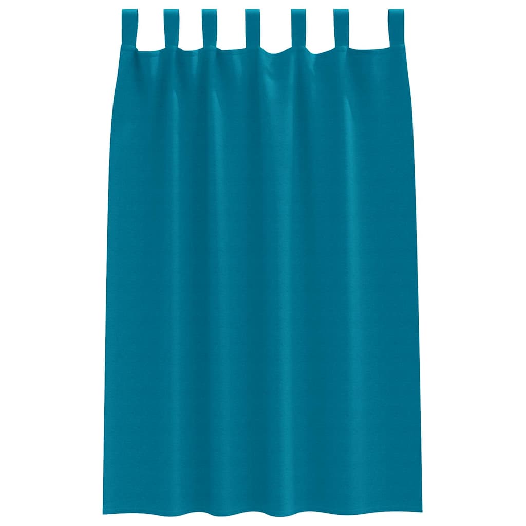 Gordijnen met gordijnen 2 pcs Turquoise Polyester