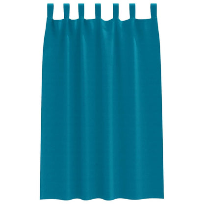 Gordijnen met gordijnen 2 pcs Turquoise Polyester