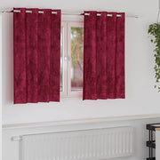 Gordijnen 2 stuks wijnrood 140x140 cm fluweel