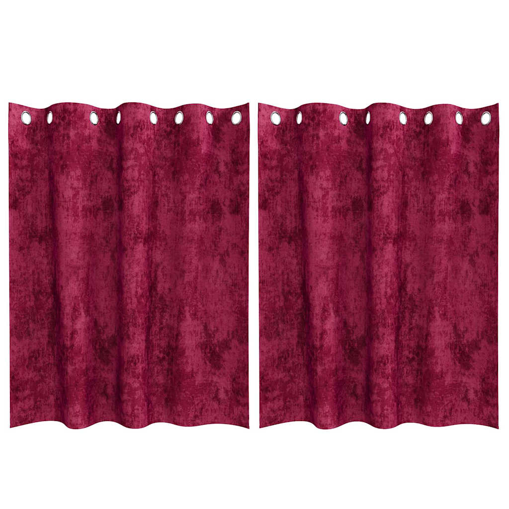 Velvet Gordijnen 2 pcs Wijnrood 140 x 140 cm Fluweel