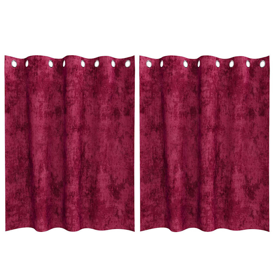 Velvet Gordijnen 2 pcs Wijnrood 140 x 140 cm Fluweel