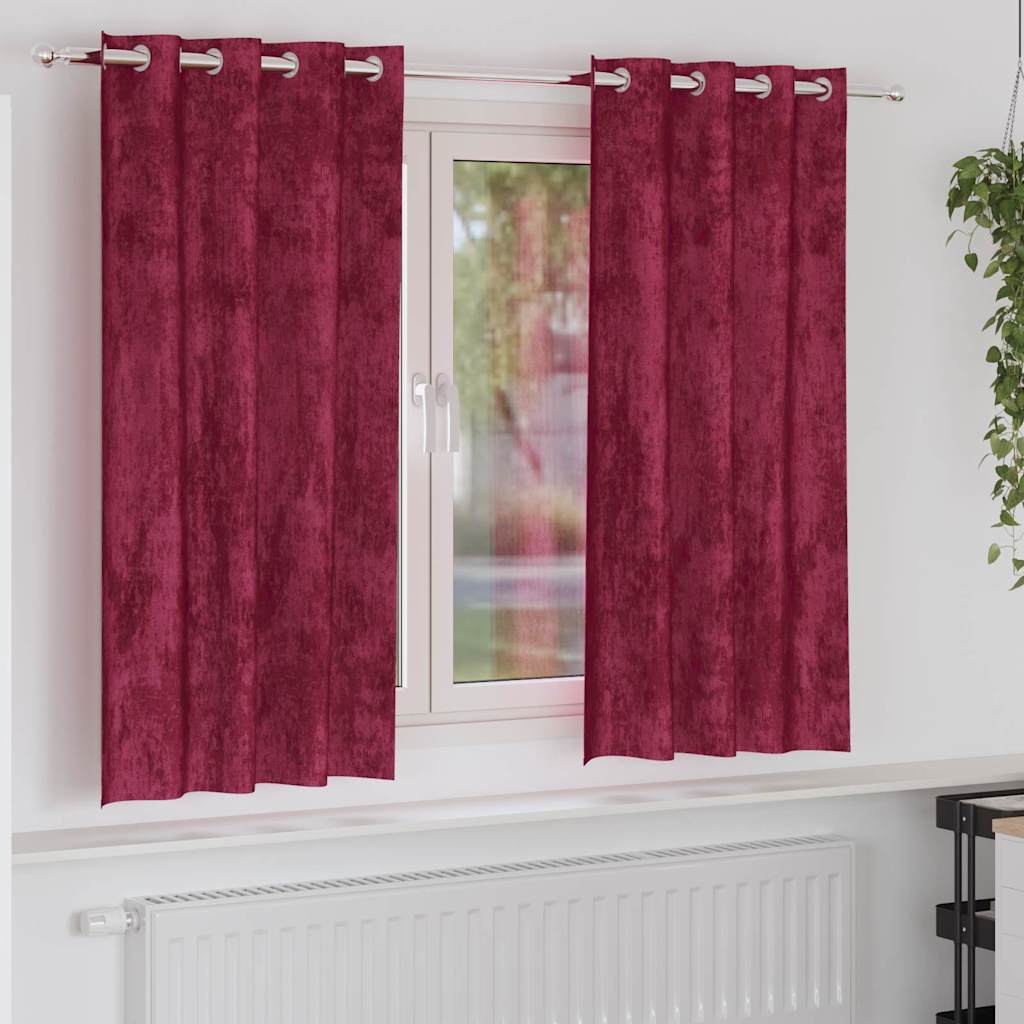 Velvet Gordijnen 2 Pcs Wijnrood 175 X 140 Cm Fluweel Wijnrood